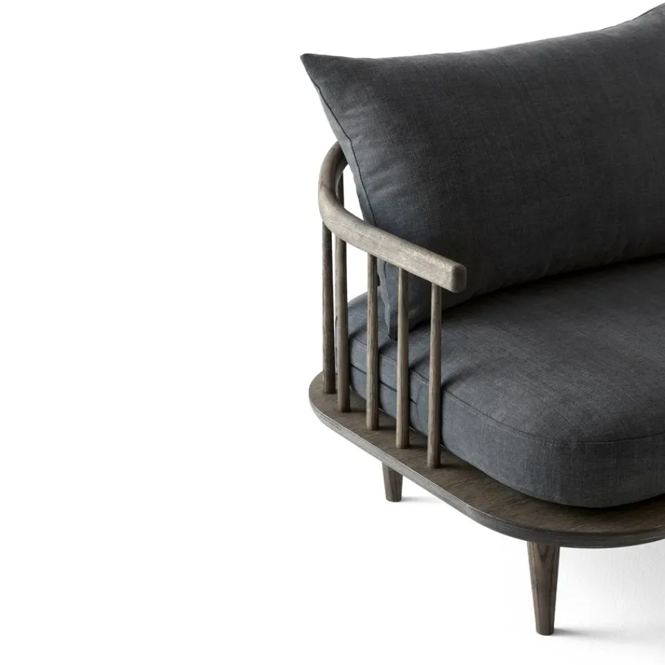 &Tradition Armchairs & Footstools*Fly Chair Sc1, Smoked oiled oak + fabric Grey