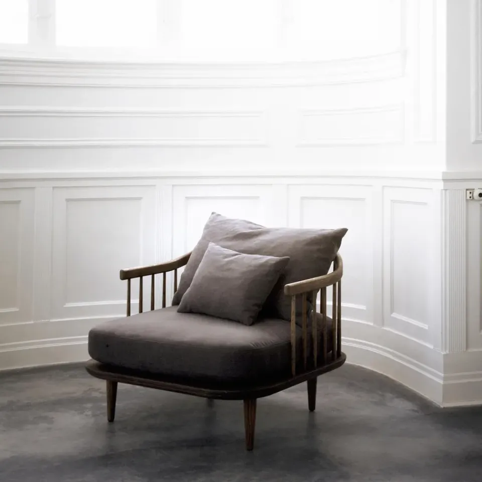 &Tradition Armchairs & Footstools*Fly Chair Sc1, Smoked oiled oak + fabric Grey