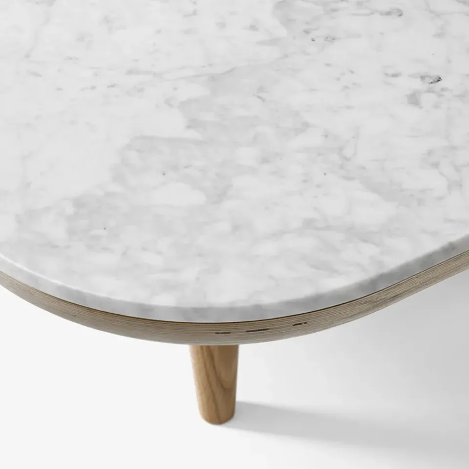 &Tradition Coffee Tables*Fly table Sc4, Light oiled oak + white marble BeigeWhite