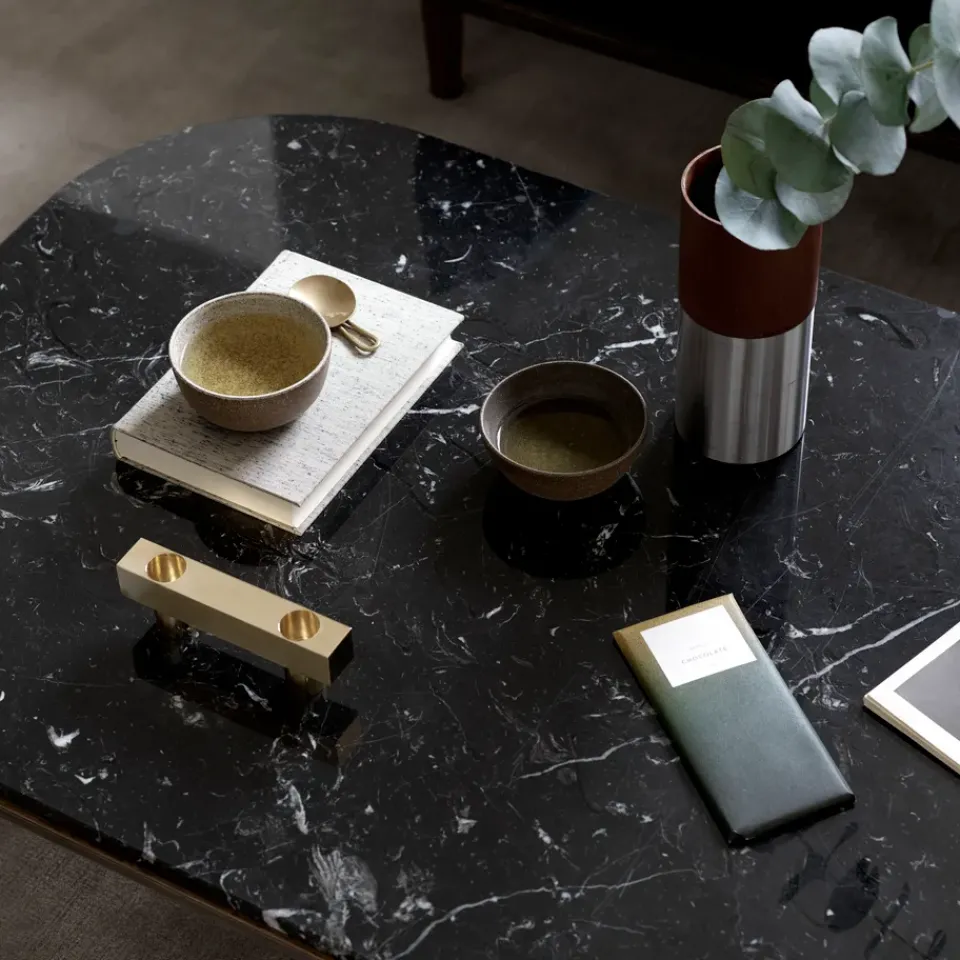 &Tradition Coffee Tables*Fly table SC5, Smoked oiled oak + marble Black