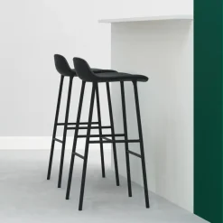 Normann Copenhagen Bar Stools*Form Barstool high, , -lacquered steel legs Blue
