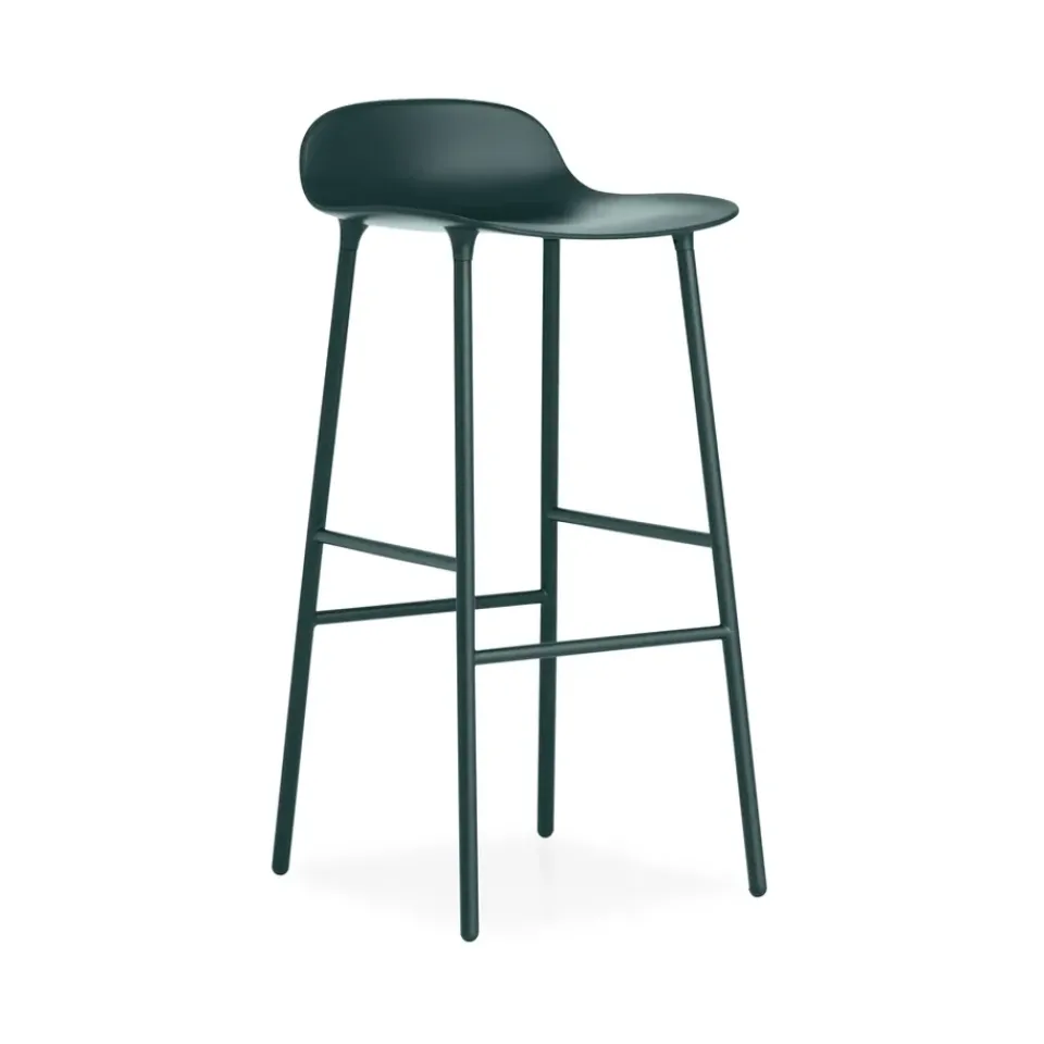 Normann Copenhagen Bar Stools*Form Barstool high, , -lacquered steel legs Green