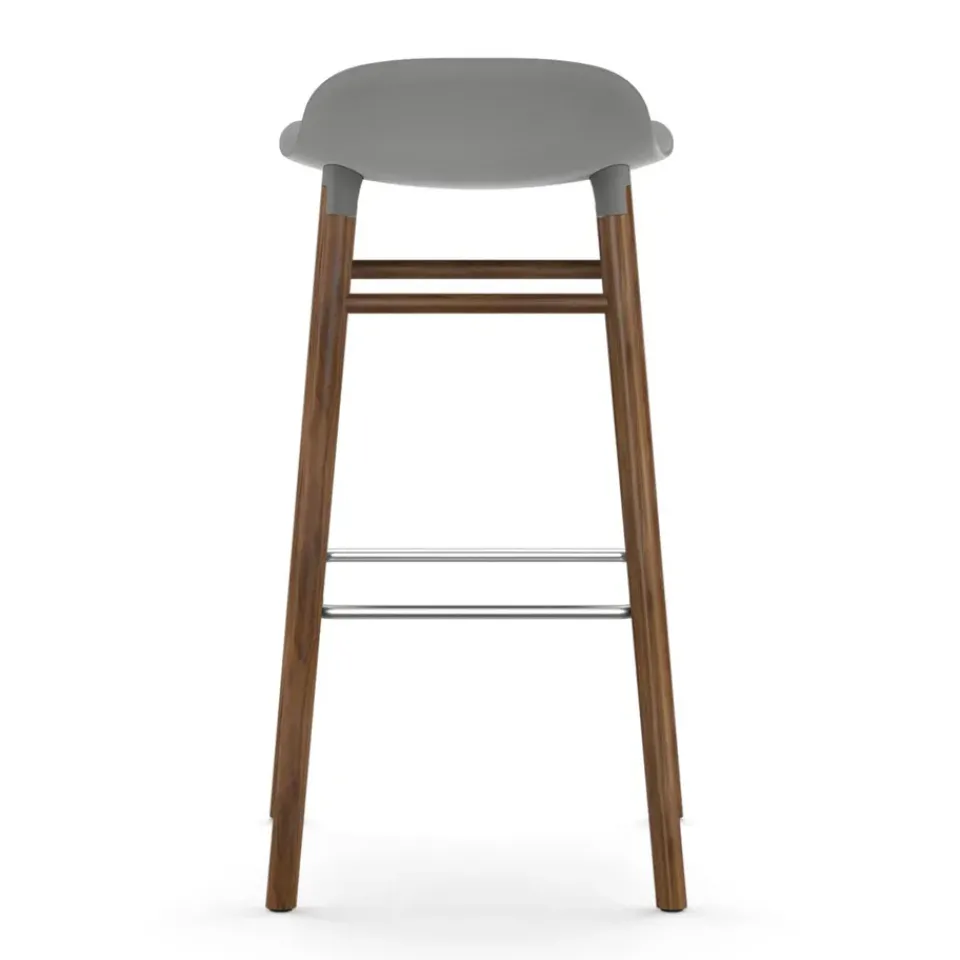 Normann Copenhagen Bar Stools*Form barstool walnut legs 75 cm, Grey