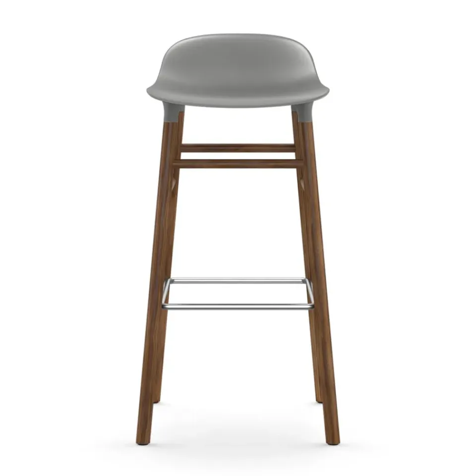 Normann Copenhagen Bar Stools*Form barstool walnut legs 75 cm, Grey