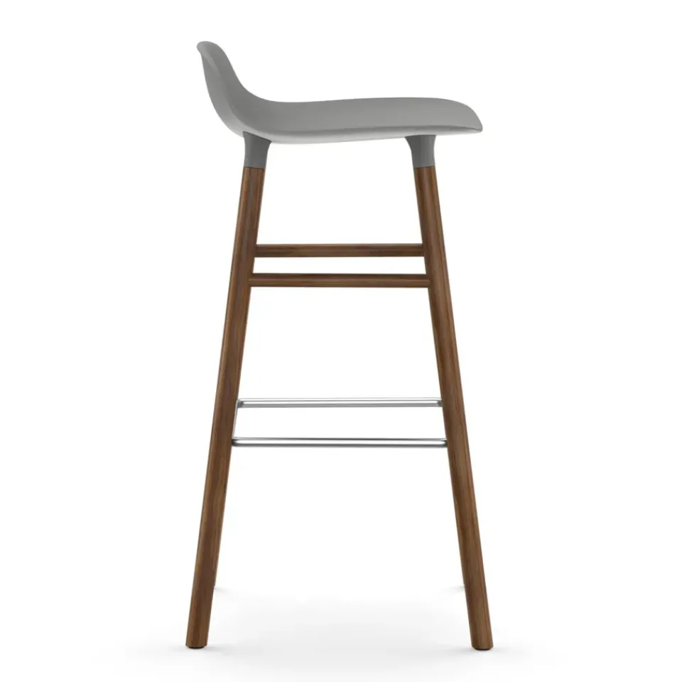 Normann Copenhagen Bar Stools*Form barstool walnut legs 75 cm, Grey