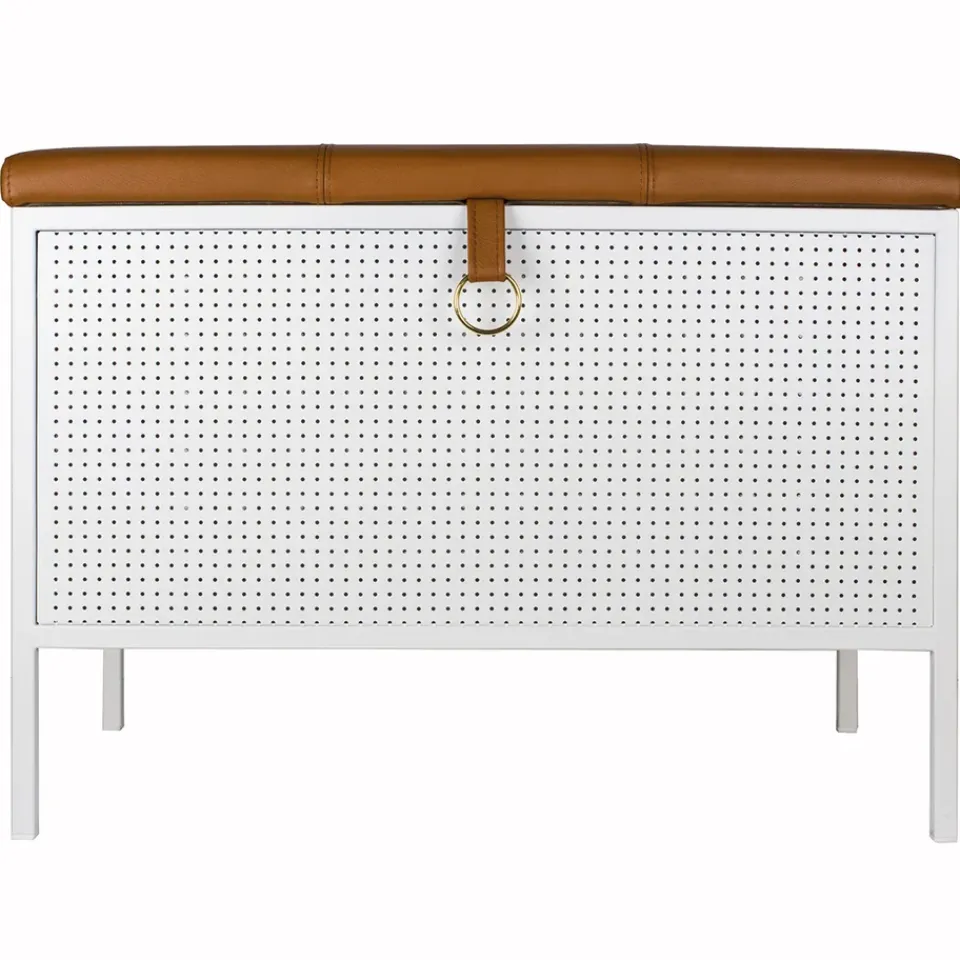 Maze Benches*Frank storage bench, -Cognac White