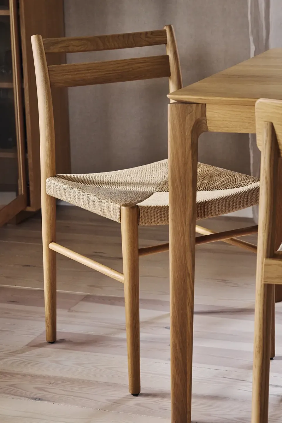 1898 Chairs*Fridhem dining chair, Papercord-laquered oak Beige