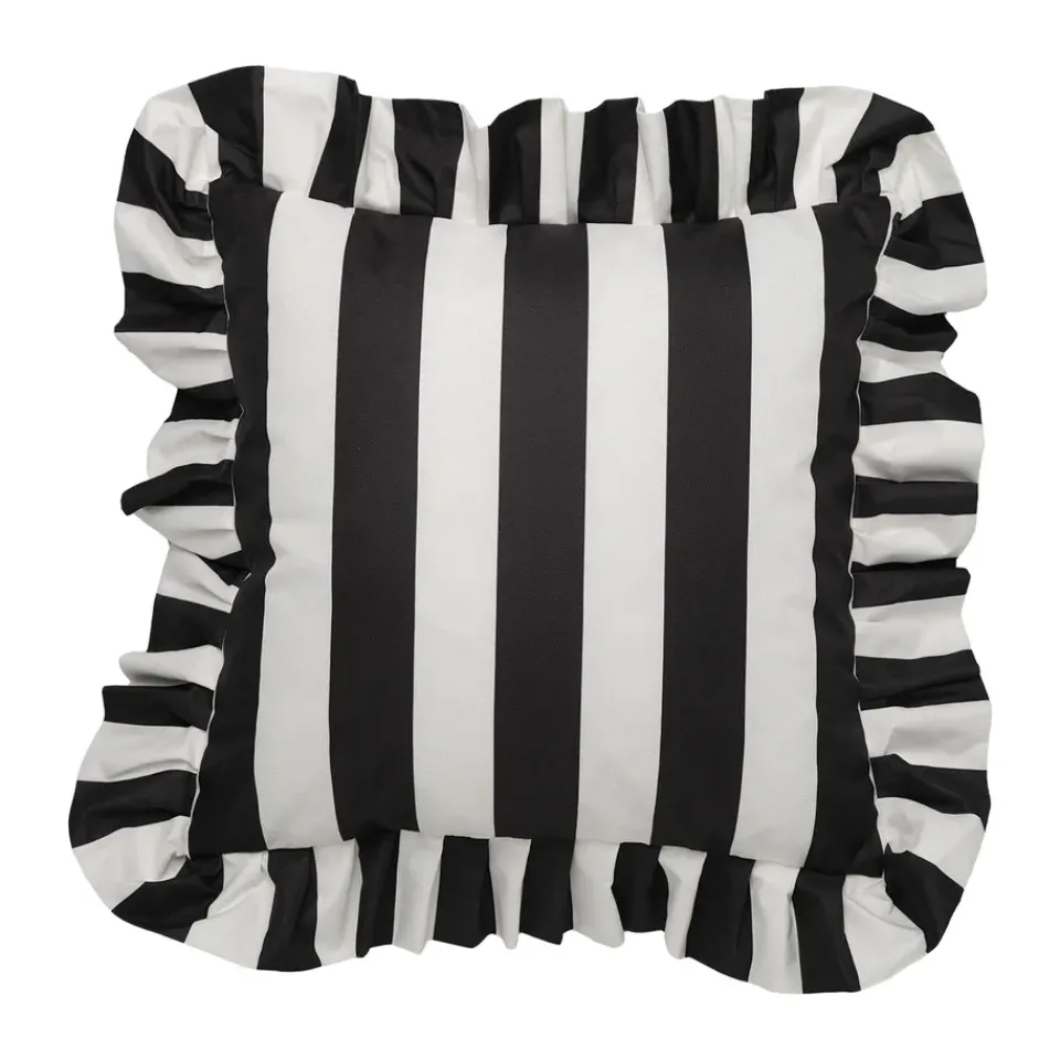 Garden Glory Garden Details & Accessories*Outdoor cushion with frill 45x45 cm, -white Black