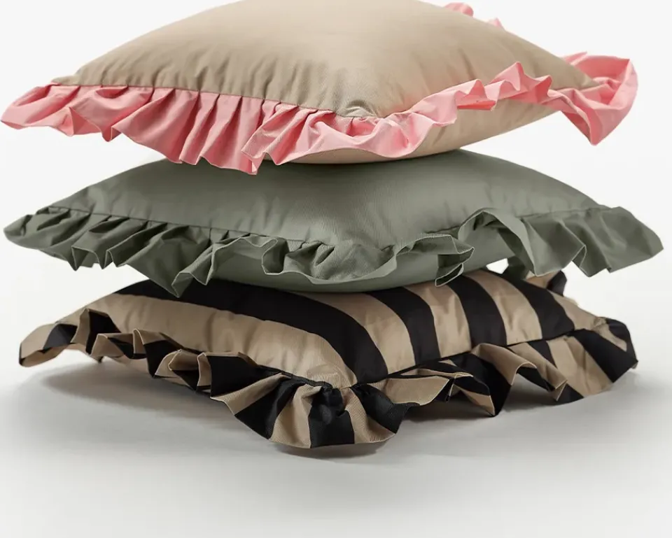 Garden Glory Garden Details & Accessories*Outdoor cushion with frill 45x45 cm, -pink Beige