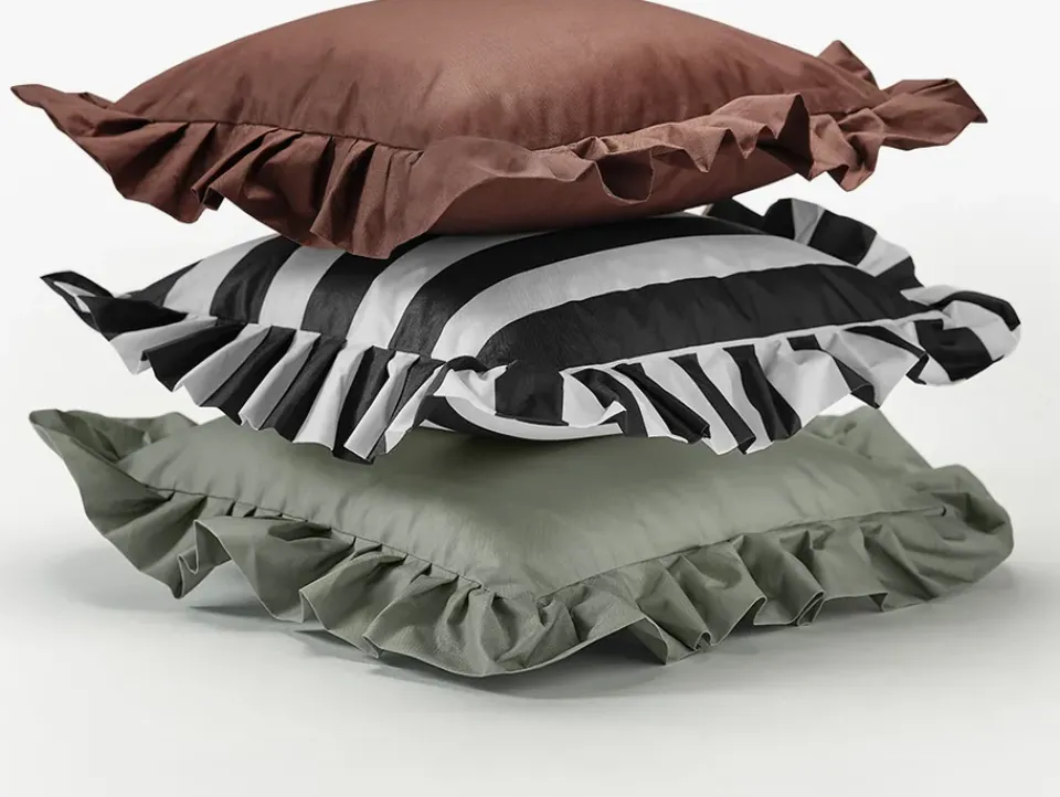 Garden Glory Garden Details & Accessories*Outdoor cushion with frill 45x45 cm, Brown