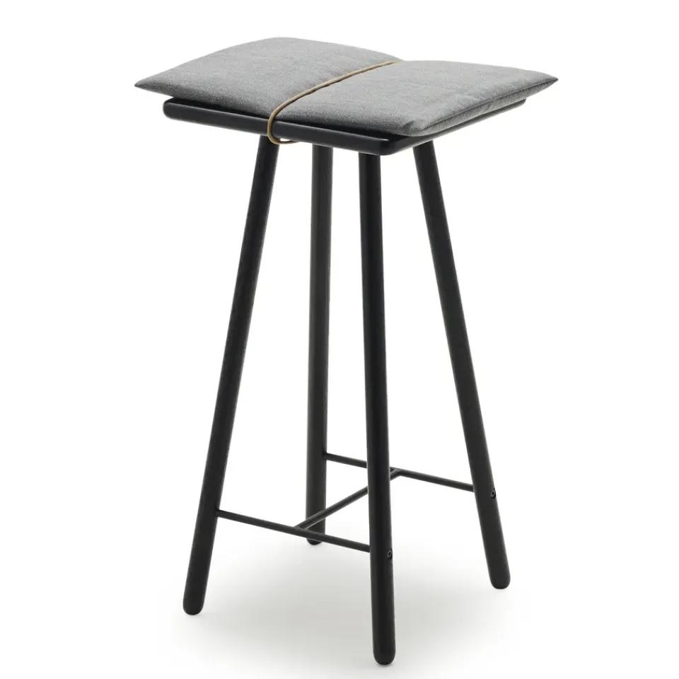 Fritz Hansen Bar Stools*Georg barstool low, Black stained oak GreyBlack