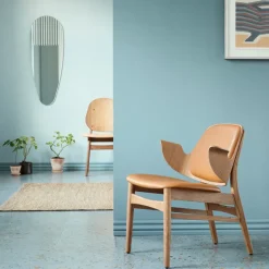 Warm Nordic Chairs|Armchairs & Footstools*Gesture lounge chair, Fabric barnum 24 cream, oiled teak oak legs White