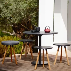 Cane-line Balcony Furniture|Table For Outdoor Use*Go coffee table Ø80 cm, Lava -white Grey