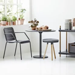 Cane-line Balcony Furniture|Table For Outdoor Use*Go coffee table Ø80 cm, Light -lava Grey