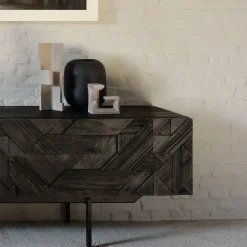 Ethnicraft Dressers & Sideboards|T.V & Media Units*Graphic media cabinet, 242 cm Black
