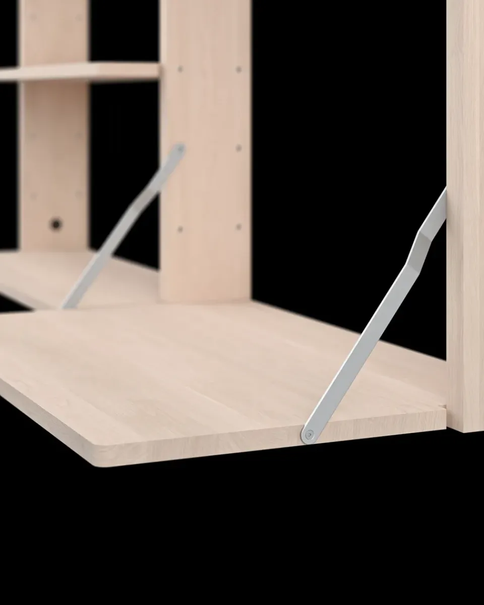 Massproductions Desks*Gridlock - M1-A4-0-D shelf with writing table, Natural Ash Beige