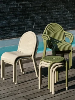 Tom Dixon Seating*Groove stool 45 cm, Moss Green