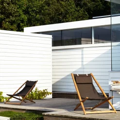 Skargaarden Seating*H55 lounge chair teak, Agora Nautic Black