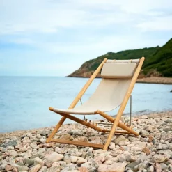 Skargaarden Seating*H55 lounge chair teak, Sunbrella Heritage Leaf Green