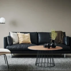 1898 Sofas*Haga 3-seater sofa, Sevilla leather . metal leg Black