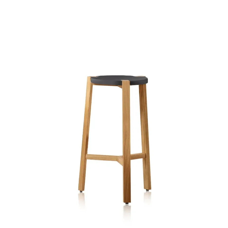 A2 Bar Stools*Happy Barstool low, , oak legs Grey