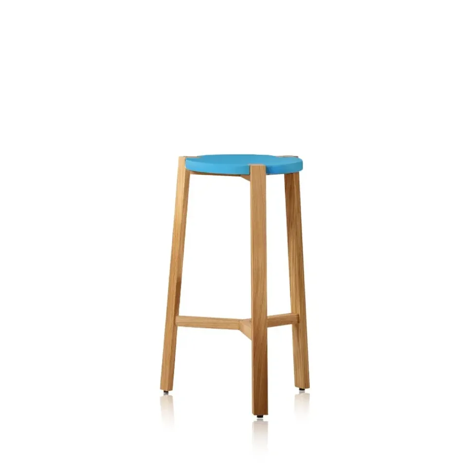 A2 Bar Stools*Happy Barstool low, , oak legs Turquoise