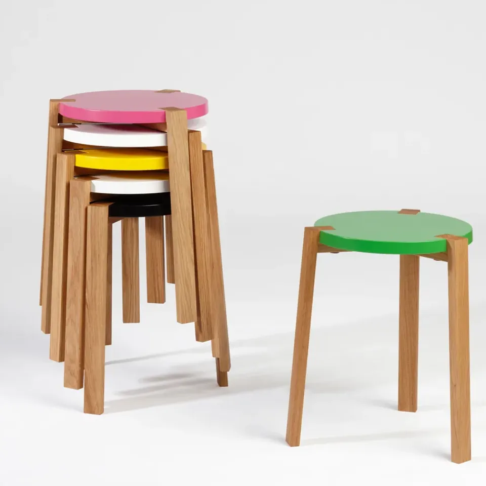 A2 Stools*Happy Pall, , oak legs Green