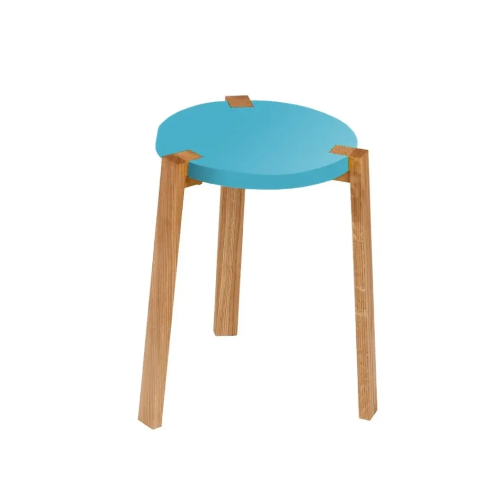 A2 Stools*Happy Pall, , oak legs Turquoise