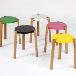 A2 Stools*Happy Pall, , oak legs Turquoise