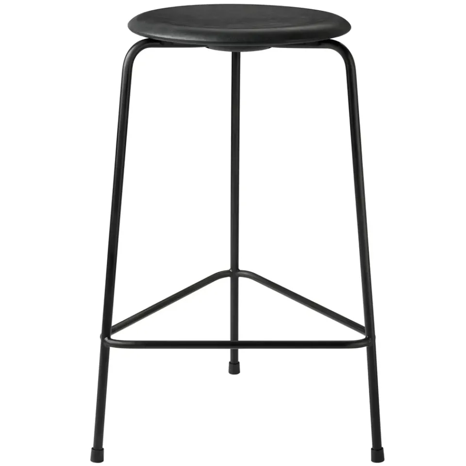 Fritz Hansen Bar Stools*High Dot stool leather, Cowboy Black