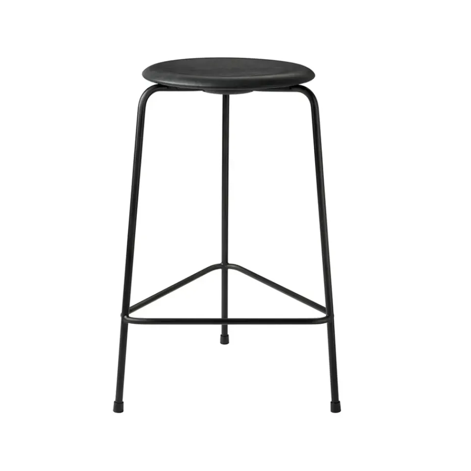 Fritz Hansen Bar Stools*High Dot stool leather, Cowboy Black