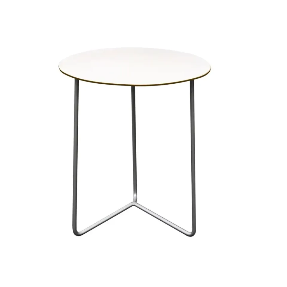 Grythyttan Stålmöbler Table For Outdoor Use*High Tech table, -hot-dip galvanized stand, Ø60 cm White