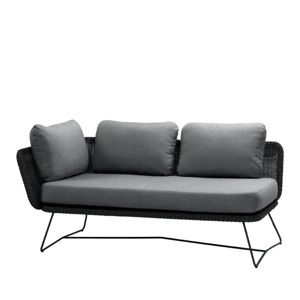 Cane-line Garden Sofas & Garden Benches|Outdoor Lounge Furniture*Horizon modular sofa, Natté , right, black frame Grey