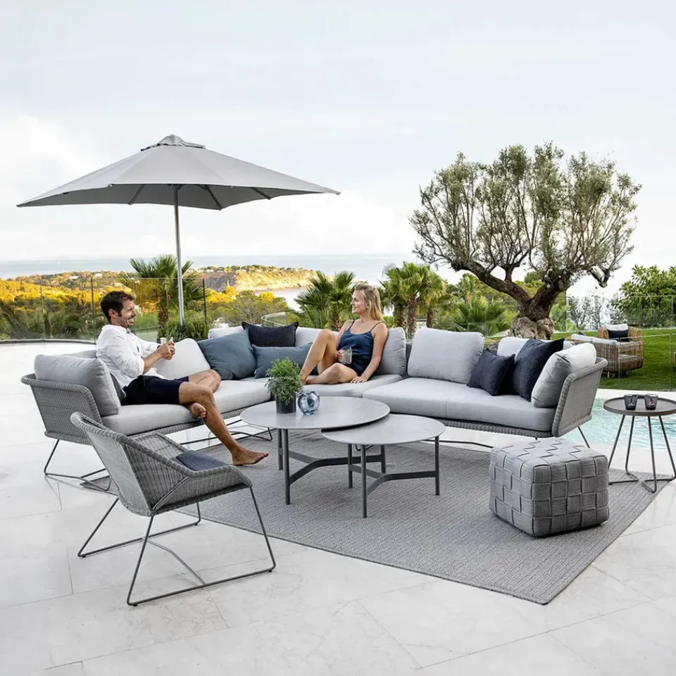 Cane-line Garden Sofas & Garden Benches|Outdoor Lounge Furniture*Horizon modular sofa, Natté light , right Grey