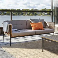Skargaarden Table For Outdoor Use|Outdoor Lounge Furniture*Häringe coffee table, Teak, large, black steel frame Brown
