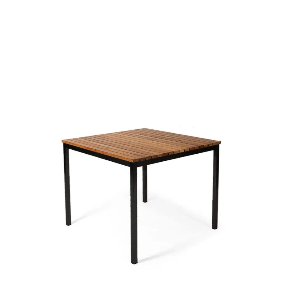 Skargaarden Table For Outdoor Use*Häringe dining table, Teak, small, black steel frame Brown