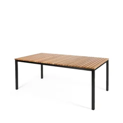 Skargaarden Table For Outdoor Use*Häringe dining table, Teak, large, black steel frame Brown