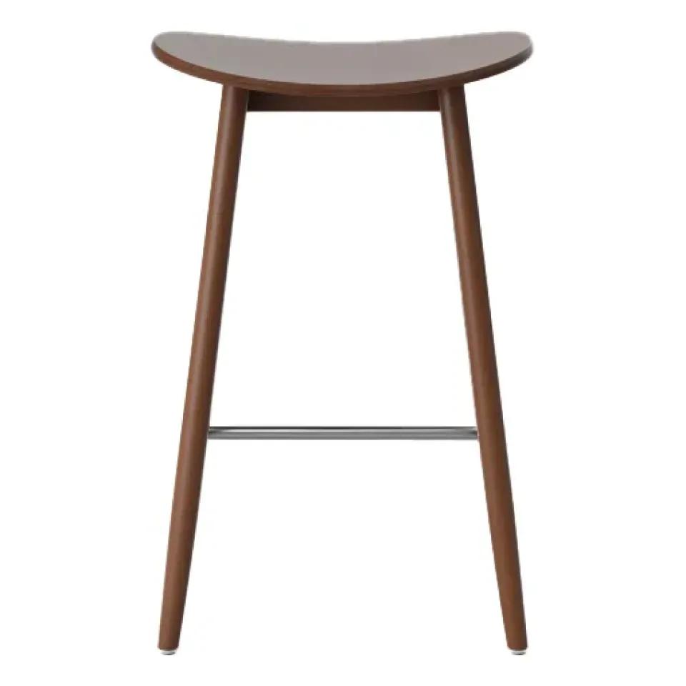 Massproductions Bar Stools*Icha barstool 65 cm, Walnut stained beech Brown