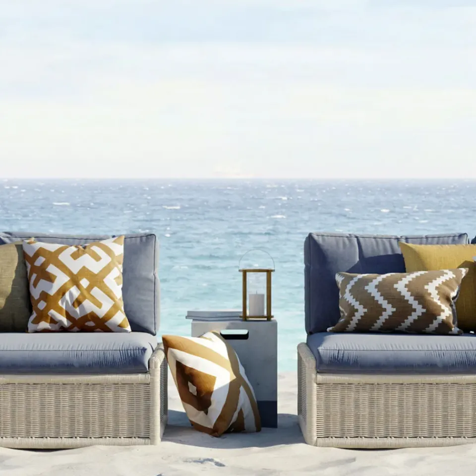 Chhatwal & Jonsson Garden Details & Accessories*Ikat Sema cushion, Sage/off white, 40 cm Green