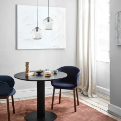 &Tradition Dining Tables*In Between SK11 dining table, Oak smoked oil matte black metal stand Beige