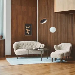 Audo Copenhagen Armchairs & Footstools*Ingeborg armchair set, Fabric sahcozero , incl. footstool, legs smoked oak Beige
