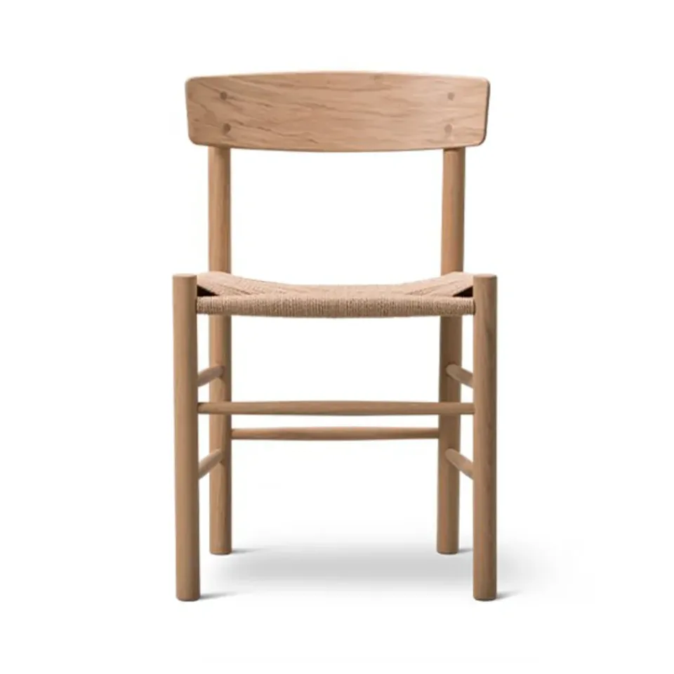 Fredericia Furniture Chairs*J39 chair, Light oiled oak—braided natural Beige