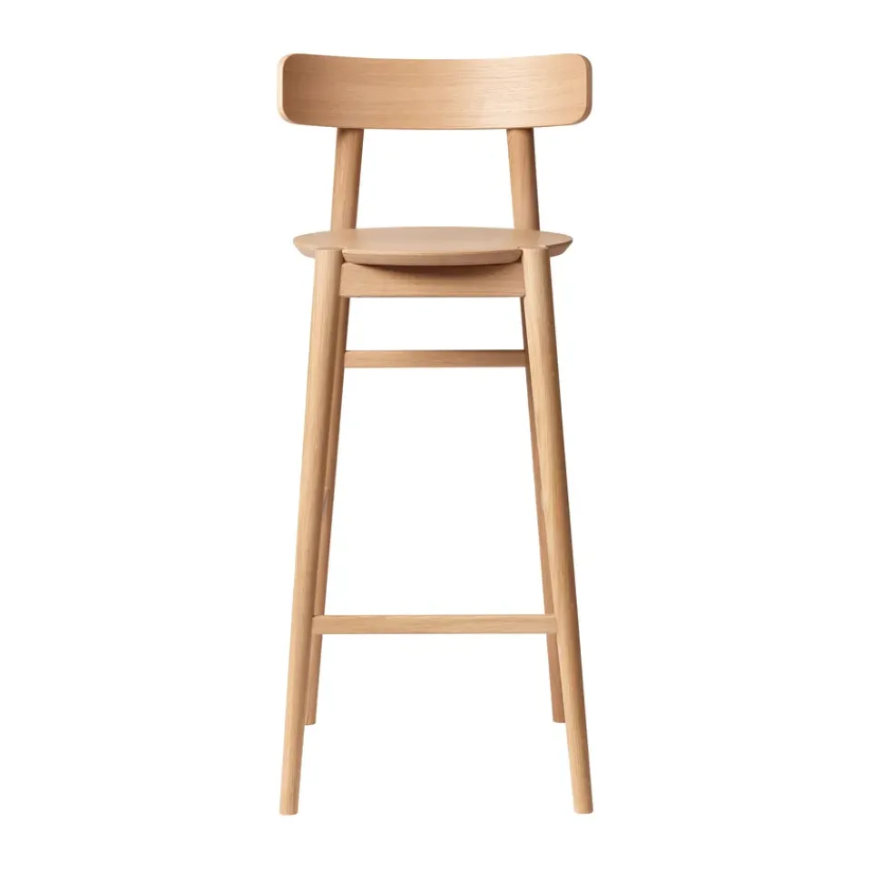 FDB Møbler Bar Stools*J184 Øst bar stool 75 cm, Oak nature lacquered Beige