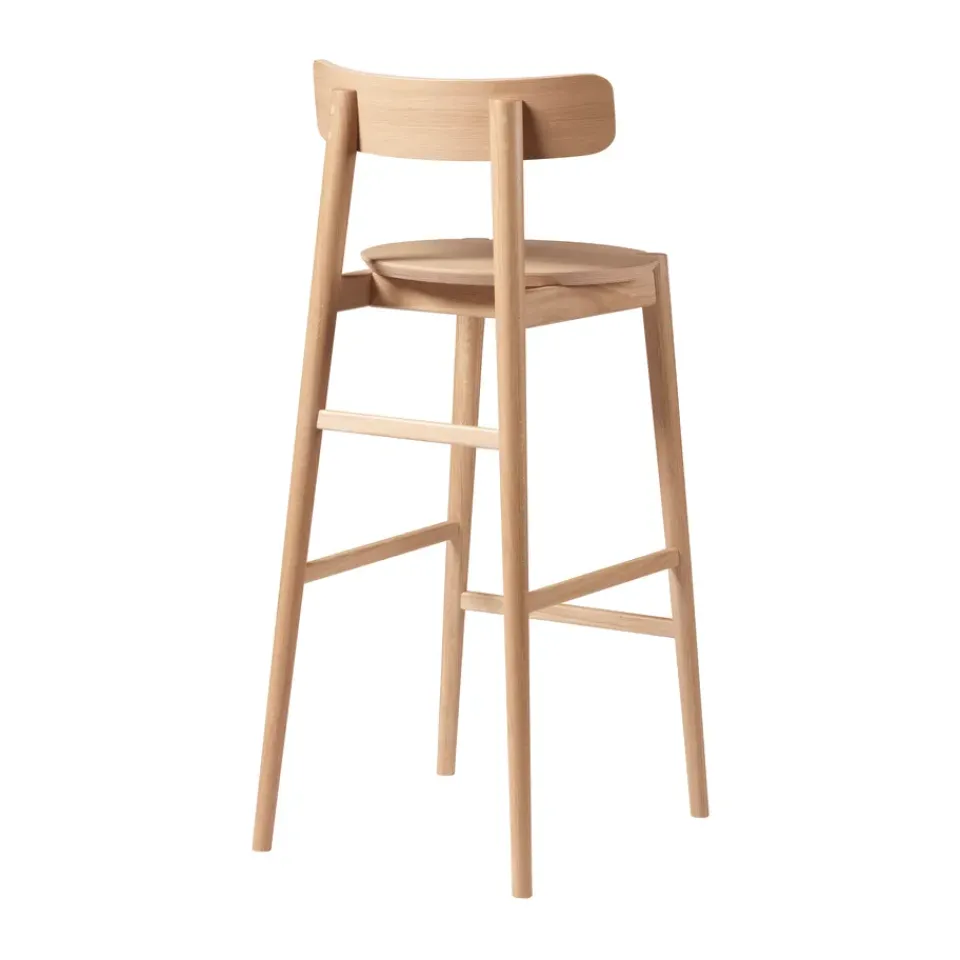 FDB Møbler Bar Stools*J184 Øst bar stool 75 cm, Oak nature lacquered Beige