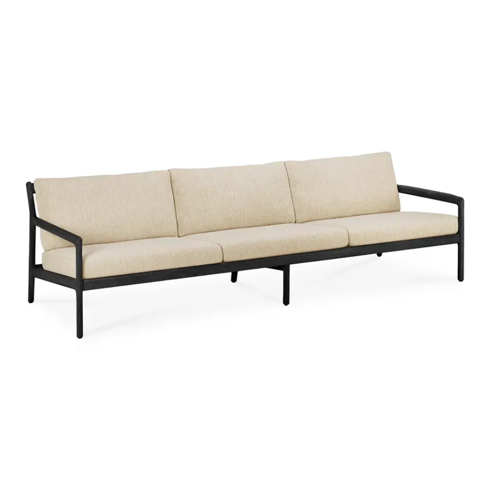 Ethnicraft Outdoor Lounge Furniture|Garden Sofas & Garden Benches*Jack outdoor 3 seater sofa -stained teak, Natural Black