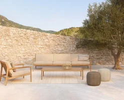 Ethnicraft Outdoor Lounge Furniture|Garden Sofas & Garden Benches*Jack outdoor 3 seater sofa -stained teak, Natural Black