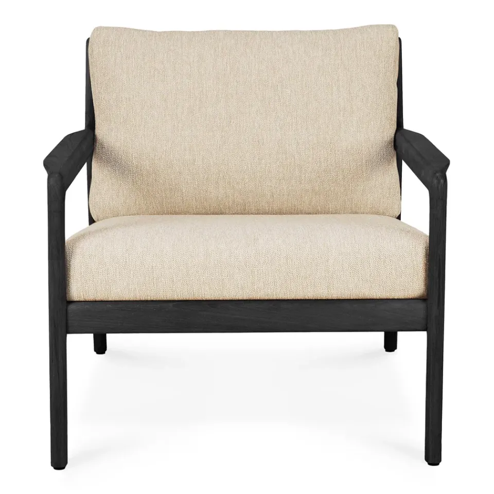 Ethnicraft Outdoor Lounge Furniture*Jack outdoor lounge armchair -stained teak, Natural Black