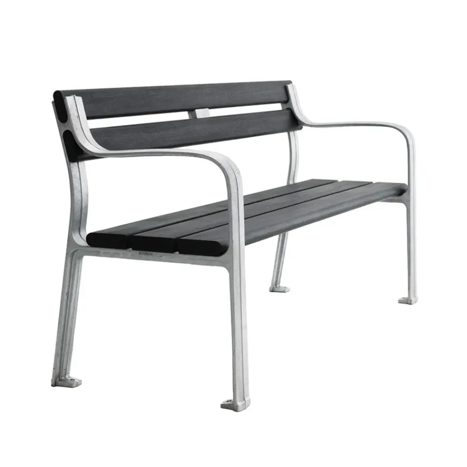 Byarums bruk Garden Sofas & Garden Benches|Outdoor Lounge Furniture*Joy sofa, Mahogany glaze, raw aluminum stand Black