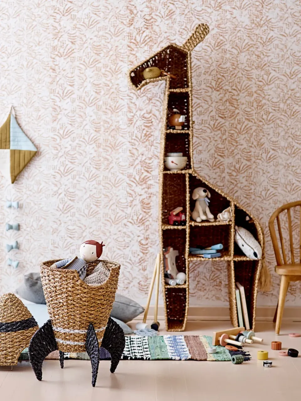 Bloomingville Shelves & Shelving Systems*Kalu book shelf 148x46 cm, Nature Beige