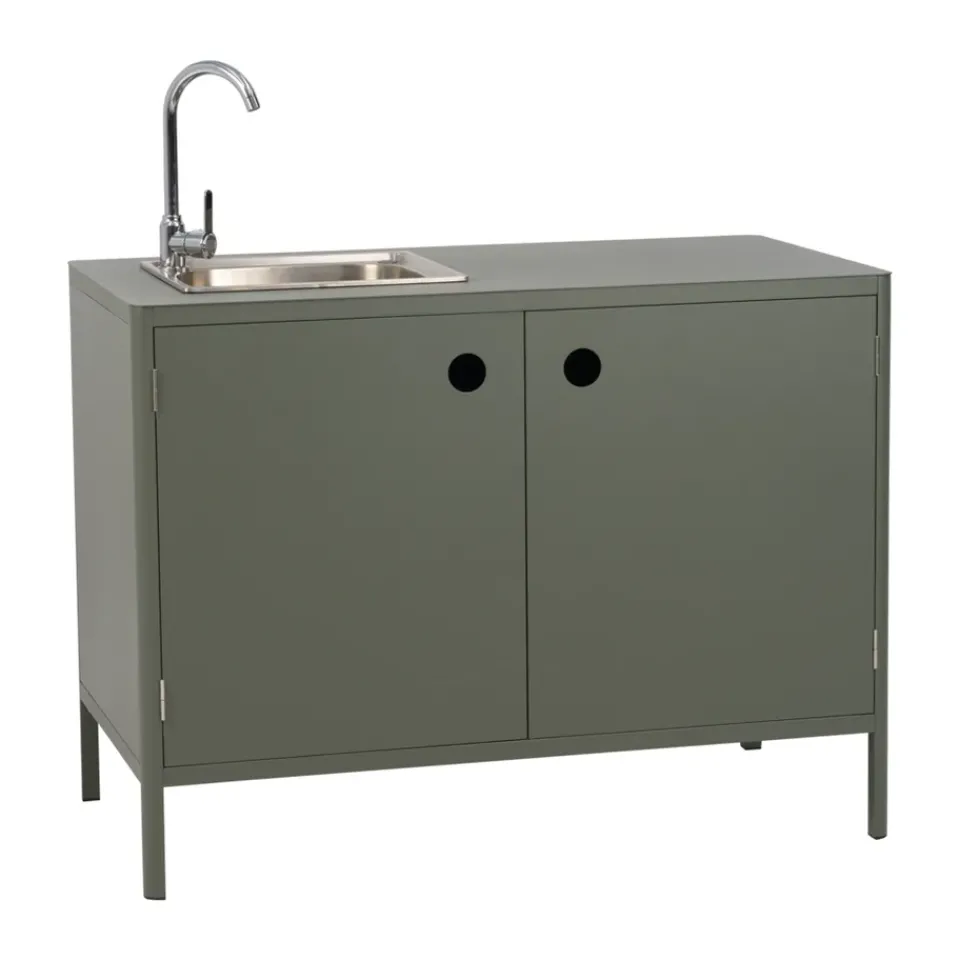 Brafab Garden Details & Accessories*Kelia outdoor kitchen base cabinet with sink, Nordic , 121x90x64 Green